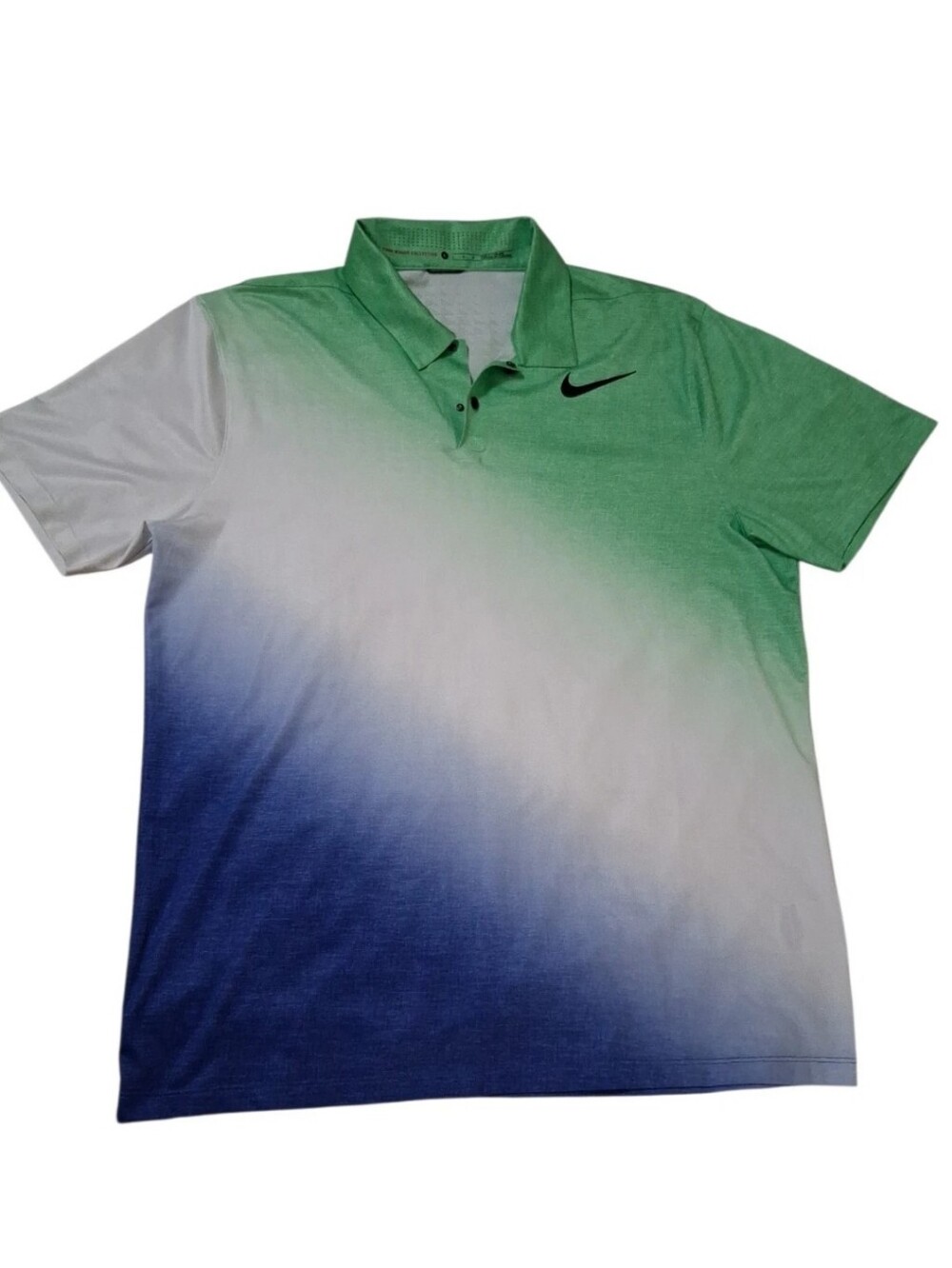 Nike Tiger Woods Mens Gradient Green/Blue/White Velocity Max Golf Polo Shirt